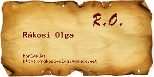 Rákosi Olga névjegykártya